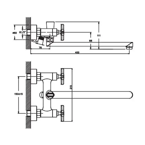 Змішувач для ванни Haiba OXFORD 006 EURO (HB0341) - фото 2