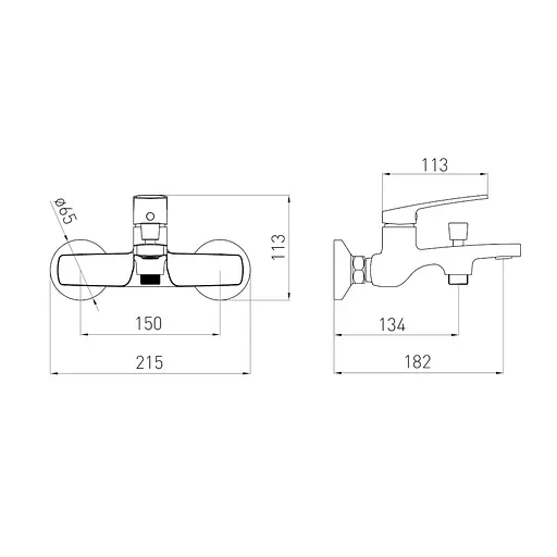 Змішувач для ванни 30мм de la noche Volle Cante 1512.031004 Чорний матовий - фото 2