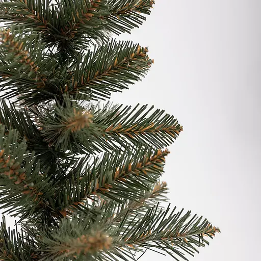 Штучна новорічна декоративна міні ялинка «Полонинська» зелена на дерев'яній підставці 45 см Lugi SOK-M-03-2 - фото 2