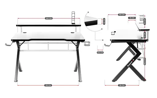Компьютерный стол HUZARO HERO 5.0 WHITE - фото 9