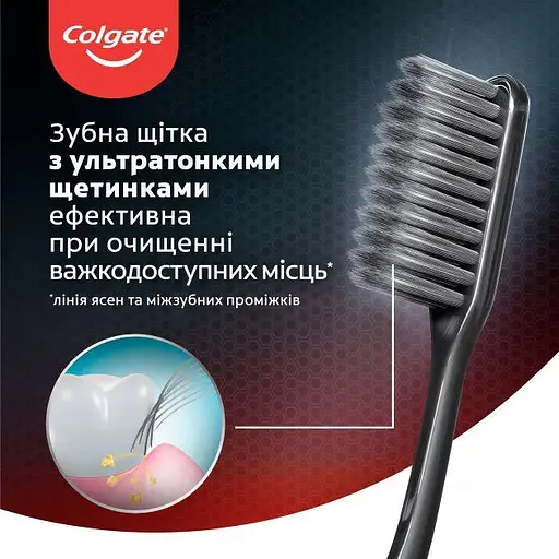 Зубна щітка Colgate Шовкові нитки з деревним вугіллям фіолетова (570267)  - фото 3