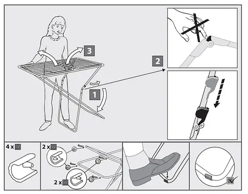 Сушилка для белья напольная Casa Si Kolibri 18m Black (CS42191C06E) - фото 4