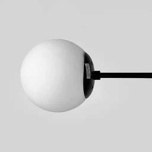 Люстра у чорному корпусі із 4-ма білими плафонами Ø 73 см | Line F | Арт. S7072/4 BK+WT - фото 4