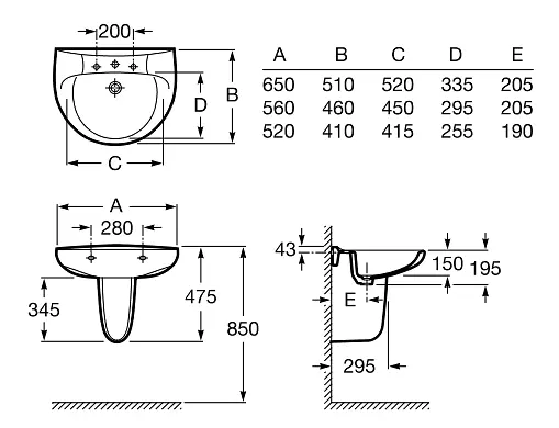 Умивальник Roca Victoria A325393000, Білий - фото 3