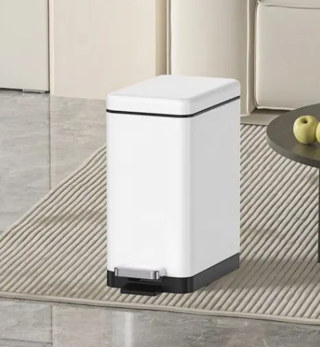 Відро для сміття Koer TC-010210-08 з плавним закриттям прямокутне 10 л білий (KR5598)  - фото 4