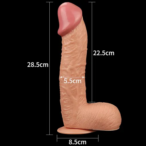 Великий фалоімітатор LoveToy Legendary King Sized Realistic 28 см тілесний - фото 9