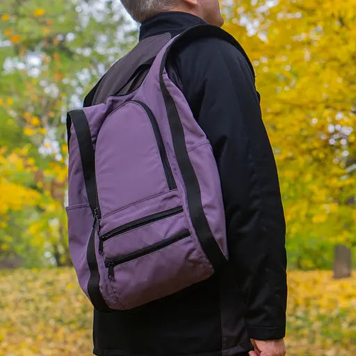 Рюкзак-антивор OOLOO Капля 45х27х14 см, фиолетовый 2183 - фото 6