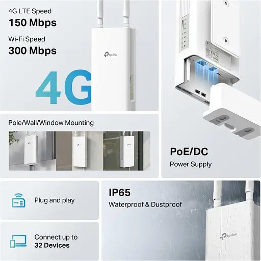Роутер TP-Link 4G TL-MR100-Outdoor (TL-MR100-Outdoor) - фото 7