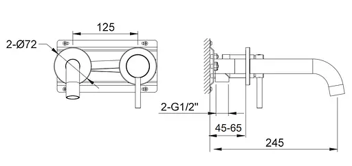 Смеситель для умывальника Kohlman Axel хром + Box скрытого монтажа QW180A Хром - фото 2