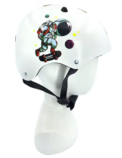 Комплект детский шлем и защита Yongkang GB24429-2009 S (5-9 р) белый космонавт (G0001886) - фото 2