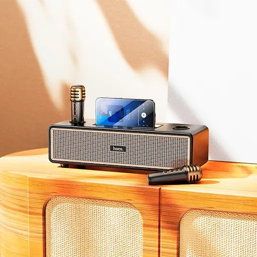 Акустика караоке Hoco BS63 Graceful wireless dual-mic BT5.4 беспроводная с 2 микрофонами - фото 8