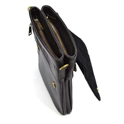 Чоловіча шкіряна сумка через плече TARWA 25х24х5 см sum0025380 - фото 7