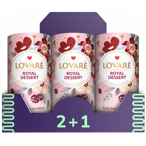 Чай цветочный с кусочками фруктов Lovare Королевский десерт 240 г (3 шт. х 80 г)
