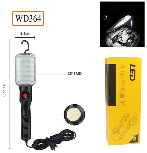 Світильник ліхтар WD-364 для СТО з гачком 10 м 15 Вт - фото 5