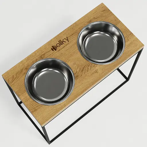 Hollky Base XL40 — миски на підставці для великих собак (2 × 1,8 л, висота 40 см) - фото 4