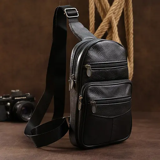 Кожаная мужская сумка через плечо Vintage 17х26х7 см 000168383 - фото 6