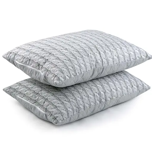 Подушка Руно 50х70 силіконова на блискавці Grey Braid 310.52СМ_Grey Braid - фото 4