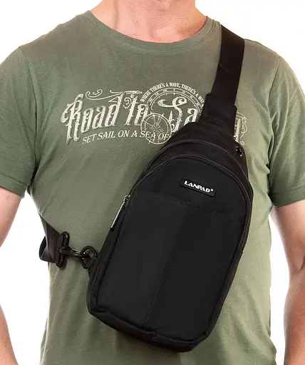 Мужская сумка слинг тканевая, черный Lanpad sum0028752 - фото 2