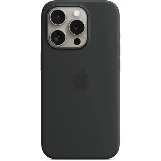 Оригинальный силиконовый чехол Apple Silicone Case MagSafe для iPhone 15 Pro (6.1") Midnight MT1A3ZM/A - фото 7