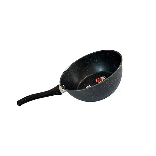 Сотейник глибока сковорода з мармуровим антипригарним покриттям 1.5 л, Kitchen Master Чорний 87758 - фото 4