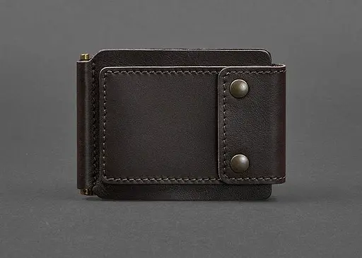 Мужской кожаный портмоне коричневый 10.0 зажим для денег - фото 1