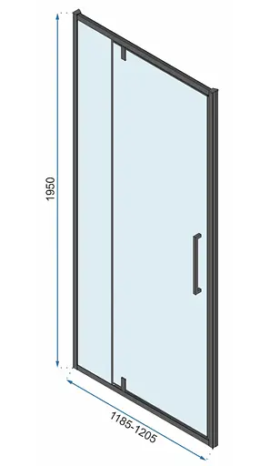 Душова кабіна Rea Rapid Swing 90x120 black REA-K6422 + REA-K6413, Чорний матовий, Універсальна, прозорий - фото 6