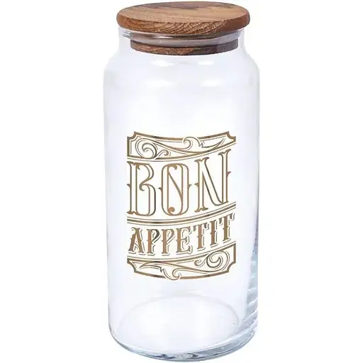 Банка Herevin Bon Appetit із дерев'яною кришкою 0.89 л (232005-147)