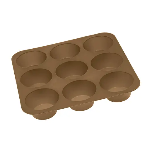 Форма силиконовая на планшете для выпечки кексов и маффинов на 9 ячеек 24.5х24.5х3.5 см, Profsil Коричневый 87154 - фото 4