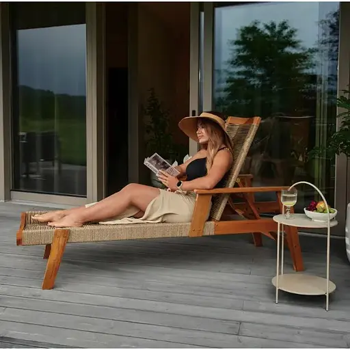 Садовый шезлонг Di Volio Alege из дерева бежевый - фото 9