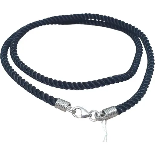 Ювелирный шнурок из текстиля Малина с серебряным вставками. 307/Р 40 45