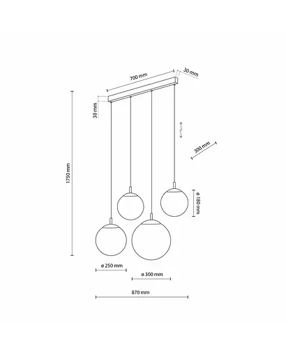 Підвісний світильник TK Lighting 4790 Esme E27 4x15W IP20 Bk - фото 4