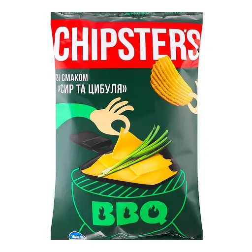 Чипси Chipster's BBQ хвилясті зі смаком сиру та цибулі 95 г (826031) - фото 2