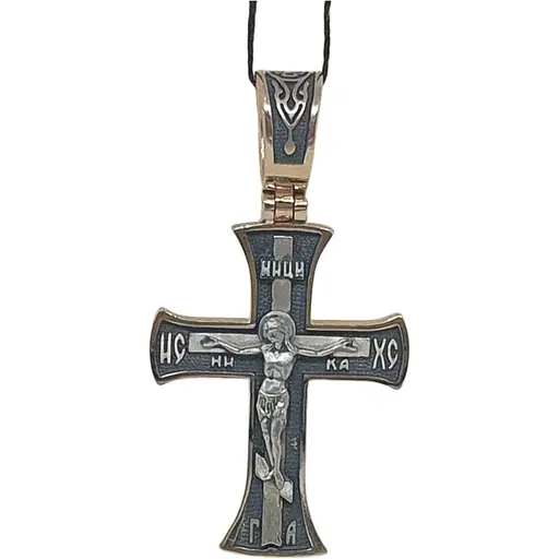 Золотий хрестик Харківська ювелірна фабрика. Розп'яття Христа. 11537-Ч