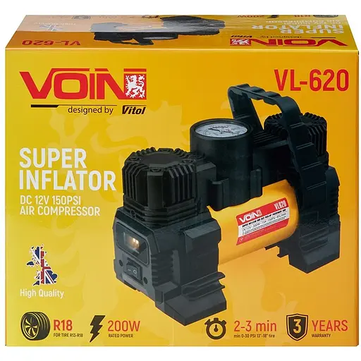 Автомобильный компрессор Voin 150 psi 15 А (VL-620) - фото 3