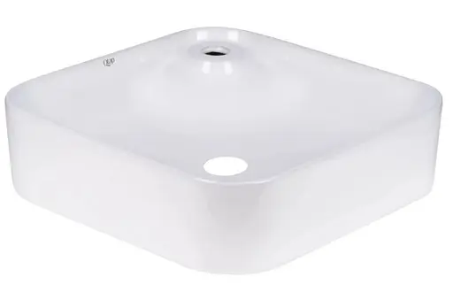 Комплект Qtap Stork: Раковина накладная квадратная 430x430x125 мм White + Донный клапан PU02 (QT15112194WN47318) - фото 3