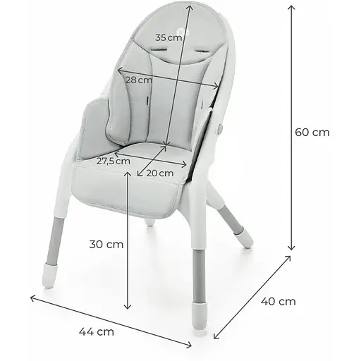 Стульчик для кормления Kinderkraft Dinnly Grey (KHDINN00LGR0000) - фото 8