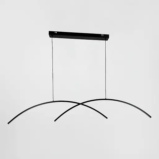 Видовжена чорна люстра із двома дугами у корпусі 120 см | Line F | Арт. MJ155-1200L BK - фото 5