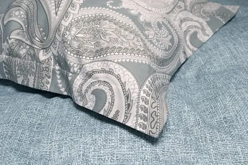 Постельное белье Lotus Home Chilla сатин евро серо-голубое (svt-2000022346535) - фото 3