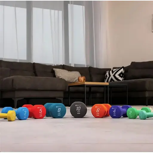 Гантели для фитнеса Hop-Sport неопреновые круглые HS-V080DR 2x8кг голубой - фото 6