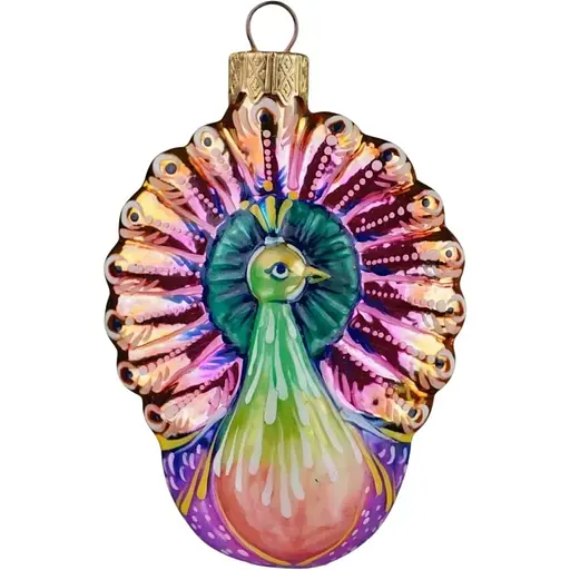 Ялинкова прикраса Різдвяні історії Казковий Павич скло (4820001179781)