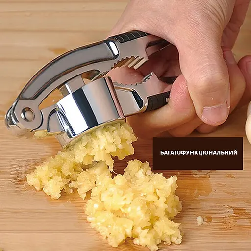 Многофункциональный пресс измельчитель для чеснока чесночница с орехоколом (2 в 1), Kitchen Master Синий 85642 - фото 5