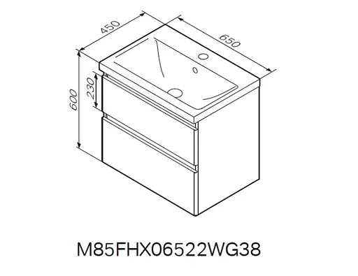 Тумба з раковиною AM.PM X-Joy підвісна 65 білий глянець M85-FHX0652-WC0652WG38 Білий - фото 2