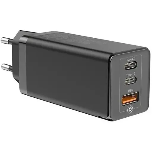 Зарядное устройство 65 W Baseus GaN 2C+U (BS-E915/CCGAN-B01) - фото 1