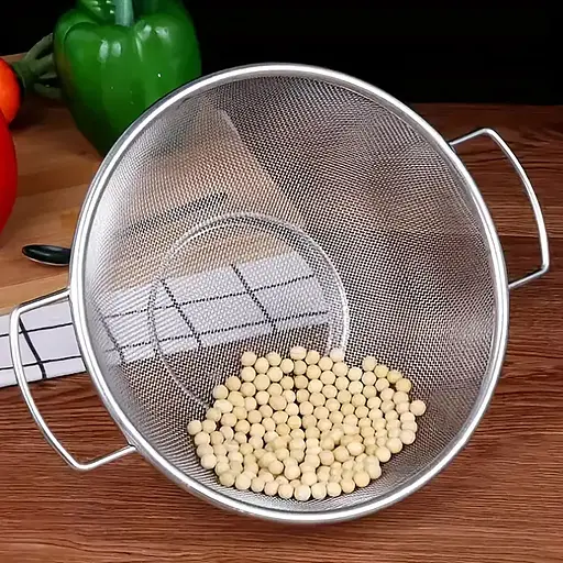 Кухонное сито-дуршлаг из нержавеющей стали с мелкой сеткой и ручками D18 см, Kitchen Master 87737 - фото 2