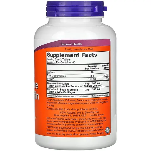 Глюкозамін та хондроїтин Now Foods Glucosamine & Chondroitin екстра сила 120 таблеток - фото 2