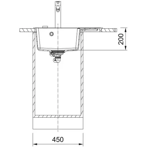 Кухонна мийка Franke Centro, фраграніт, прямокутник, з крилом, 620х500х200мм, чаша - 1, врізна, CNG 611-62 TL, сірий сланець - фото 2