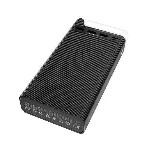 Портативний зарядний пристрій для телефону Power Bank Hoco J62 30000 mAh 10W LED лампа Чорний - фото 2