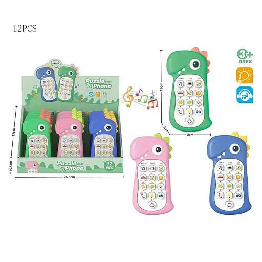 Телефон Динозаврик, англ. озвучка, звуки, 999-4 (В асортименті) - фото 3