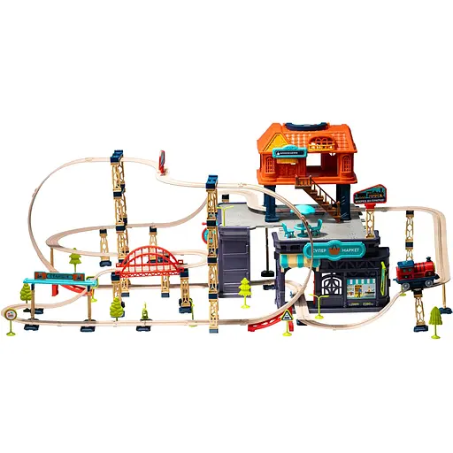 Игровой набор Otamanko Храбрый Паровозик трюковая железная дорога 207 деталей