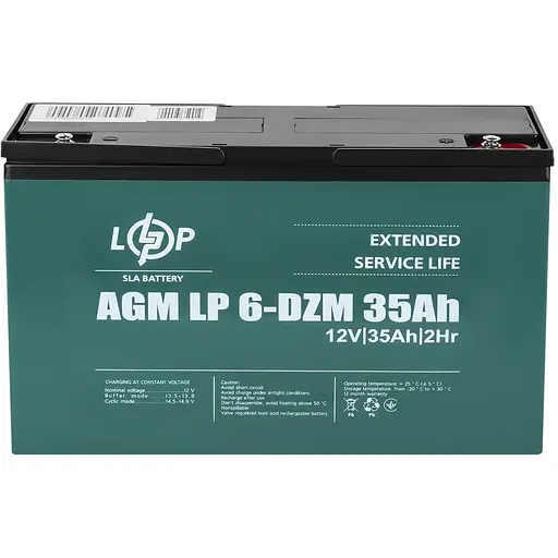 Акумулятор LogicPower LP 6-DZM-35 Ah тяговий свинцево-кислотний - фото 1